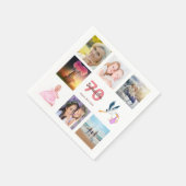 70歳の誕生日パーティー写真コラージュ スタンダードカクテルナプキン (角)