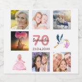 70歳の誕生日パーティー写真コラージュ スパークリングワインラベル (シングルラベル)