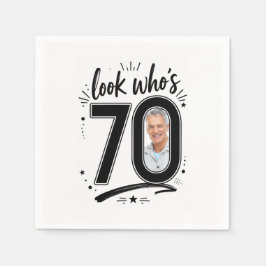 70歳の誕生日パーティー写真フレーム スタンダードカクテルナプキン