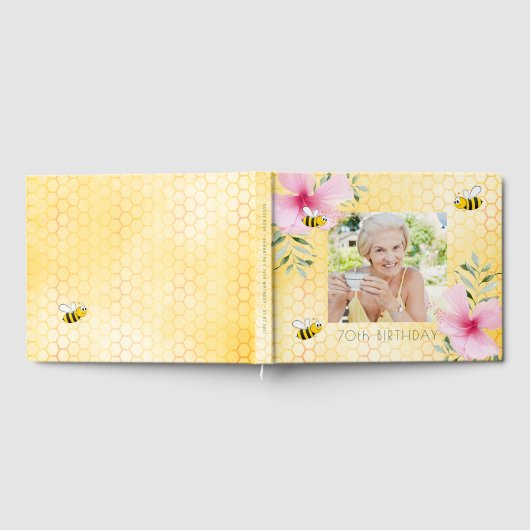 70歳の誕生日パーティー蜂の巣のフローラ写真 ゲストブック (全面)