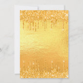 70歳の誕生日パーティー金ゴールドグリッター 招待状 (裏面)