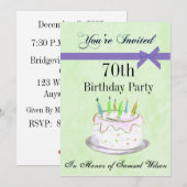 70歳の誕生日パーティー オーダーメイド招待状 招待状 (正面/裏面)