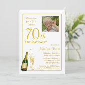 70歳の誕生日パーティー-カスタマイズフォト招待状 招待状 (スタンド正面)