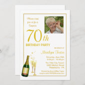 70歳の誕生日パーティー-カスタマイズフォト招待状 招待状 (正面/裏面)