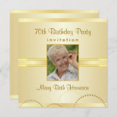 70歳の誕生日パーティー-カスタム写真招待状 招待状 (正面/裏面)