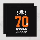 70歳の誕生日パーティー·ゴルフ、まだスイング！ 招待状 (正面/裏面)