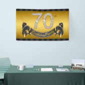 70歳の誕生日パーティー ゴールド 横断幕 (トレードショー)