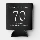 70歳の誕生日パーティー ブラック 缶クーラー (正面)