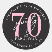 70歳の誕生日パーティー ラウンドシール (正面)