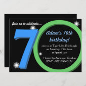 70歳の誕生日パーティー 招待状 (正面/裏面)