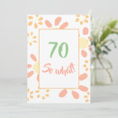 70歳の誕生日パーティー 花柄 モチベーションが上がる ユニークな 招待状 (スタンド正面)