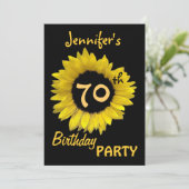 70歳の誕生日パーティー 黄色のひまわり 招待状 (スタンド正面)