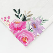 70歳の誕生日ピンクのフローラフリースブランケット フリースブランケット (角)