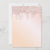 70歳の誕生日ピンクの桃のバーガンディ花模様ドリップ 招待状 (裏面)