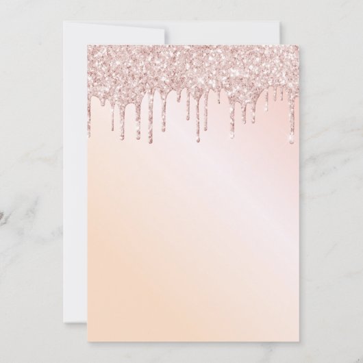 70歳の誕生日ピンクの桃のバーガンディ花模様ドリップ 招待状 (裏面)