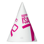 70歳の誕生日フォトカスタムフォトピンク白 パーティーハット (左)