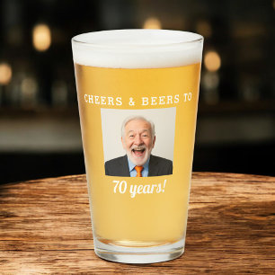70歳の誕生日フォトグラス Cheers & Beers タンブラーグラス