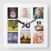 70歳の誕生日フォトコラージュの男 スクエア壁時計 (正面)