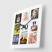 70歳の誕生日フォトコラージュの男 スクエア壁時計 (傾斜)