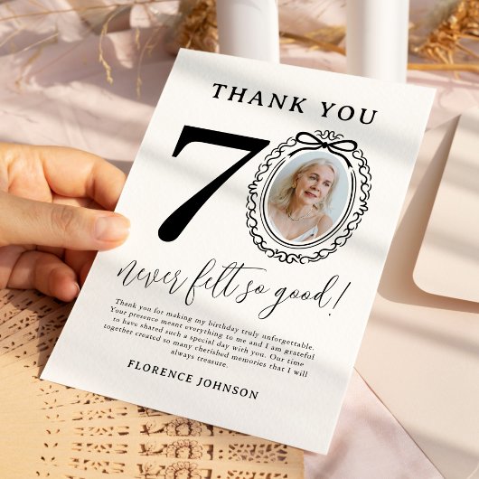 70歳の誕生日フォトサンクスカード サンキューカード