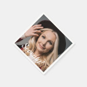 70歳の誕生日フォトスクリプト女性文字 スタンダードカクテルナプキン (角)