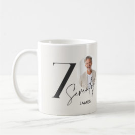 70歳の誕生日フォトパーソナライズドマイルストーン コーヒーマグカップ