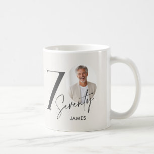 70歳の誕生日フォトパーソナライズドマイルストーン コーヒーマグカップ