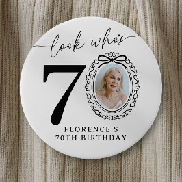 70歳の誕生日フォトパーティーボタン | 70歳の誕生日おめでとう 缶バッジ