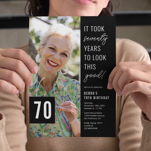 70歳の誕生日フォトパーティー招待状 招待状