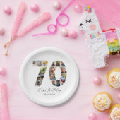 70歳の誕生日フォトプレート ペーパープレート (パーティー)