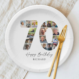 70歳の誕生日フォトプレート ペーパープレート