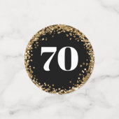 70歳の誕生日フォト ゴールド コンフェティ コンフェッティ (スモール正面)