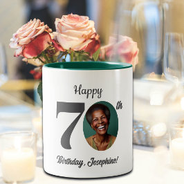 70歳の誕生日フォト ツートーンマグカップ