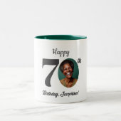 70歳の誕生日フォト ツートーンマグカップ (中央)