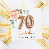 70歳の誕生日フローラバラ金ゴールドユーカリ・モノグラム フェイバータグ