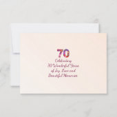 70歳の誕生日フローラモダン70歳のパーティー 出欠カード (裏面)