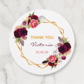 70歳の誕生日フローラ金ゴールドジオブルゴーニュ名 フェイバータグ (裏面)