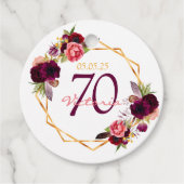 70歳の誕生日フローラ金ゴールドジオブルゴーニュ名 フェイバータグ (正面)