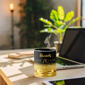 70歳の誕生日ブラック金ゴールドエレガント名クラシック マグカップ