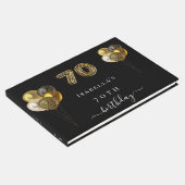 70歳の誕生日ブラック金ゴールドヒョウ動物の誕生日 ゲストブック (コーナー)