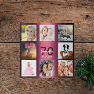 70歳の誕生日ブルゴーニュの名前photo collage ジグソーパズル