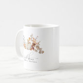 70歳の誕生日プレゼント 白いカボチャと秋の花 コーヒーマグカップ (正面左)