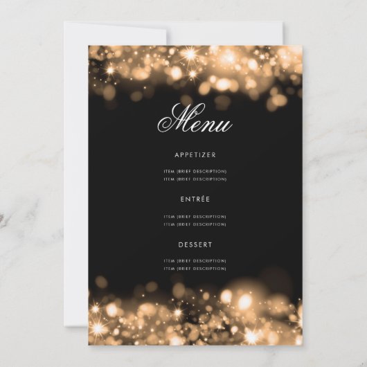 70歳の誕生日プログラム グラマラス ライト ゴールド メニュー 招待状 (裏面)