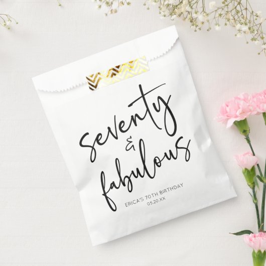 70歳の誕生日ミニマルパーティー フェイバーバッグ (封をした状態)