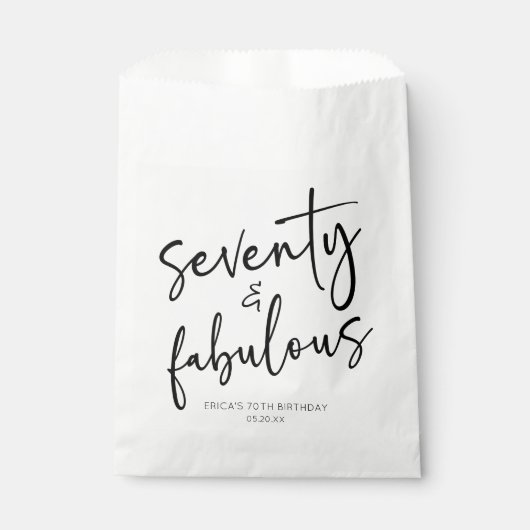 70歳の誕生日ミニマルパーティー フェイバーバッグ (正面)