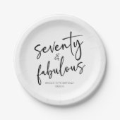 70歳の誕生日ミニマルパーティー ペーパープレート (正面)