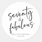 70歳の誕生日ミニマルパーティー ラウンドシール (正面)