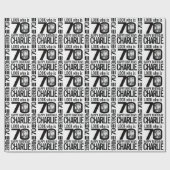 70歳の誕生日モノロルック70カスタムの写真と名前 ラッピングペーパー (フラット)