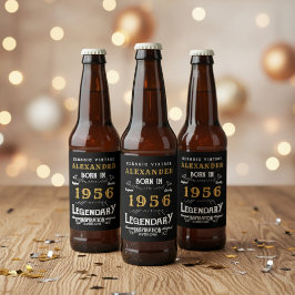 70歳の誕生日レジェンド1956年ブラック ヴィンテージ ビールラベル