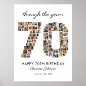 70歳の誕生日写真コラージュ ポスター (正面)